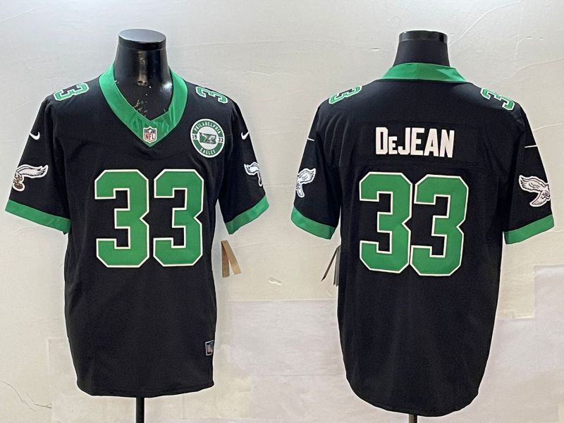 Men Philadelphia Eagles #33 DeJean Black Retro three generations 2025 Nike Limited NFL Jersey style 5
